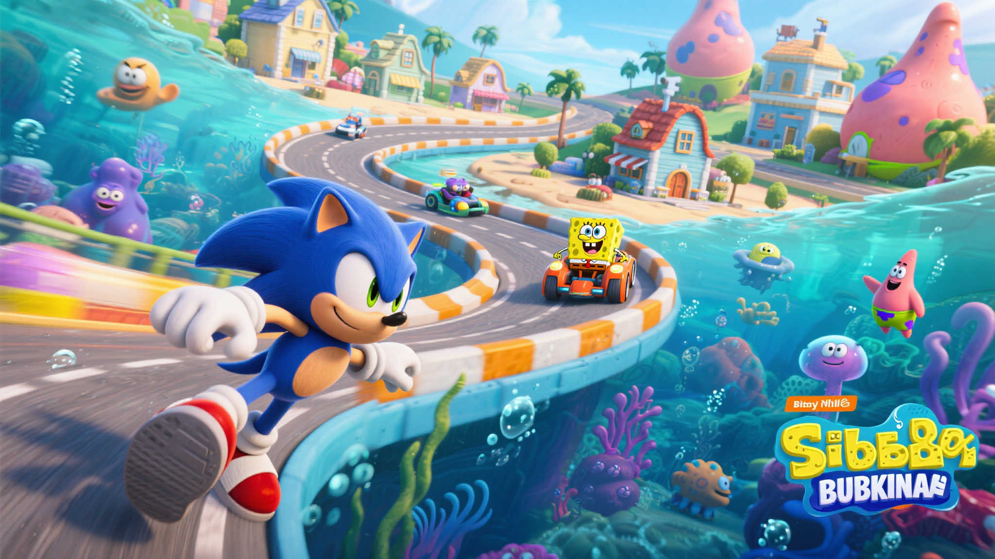 索尼克赛车与海绵宝宝跨界：全新地图登场！